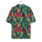 Colorful Aloha Pineapple Pattern Print Rayon Hawaiian Shirt