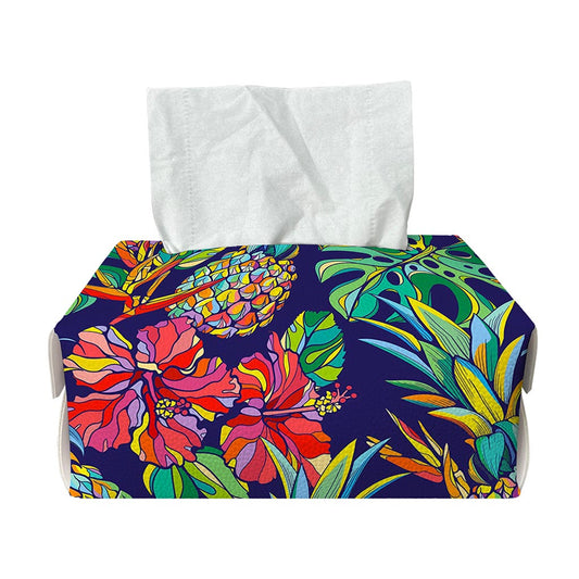 Colorful Aloha Pineapple Pattern Print Rectangle Tissue Box Cover