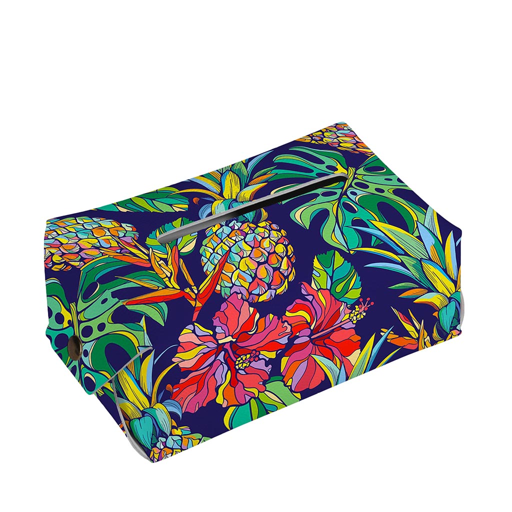 Colorful Aloha Pineapple Pattern Print Rectangle Tissue Box Cover