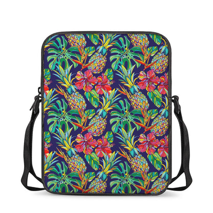 Colorful Aloha Pineapple Pattern Print Rectangular Crossbody Bag