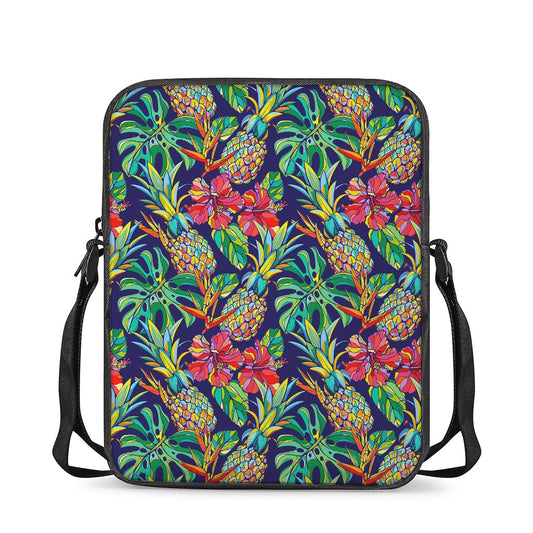 Colorful Aloha Pineapple Pattern Print Rectangular Crossbody Bag