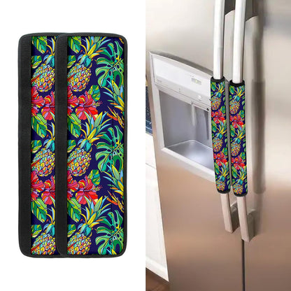 Colorful Aloha Pineapple Pattern Print Refrigerator Handle Covers
