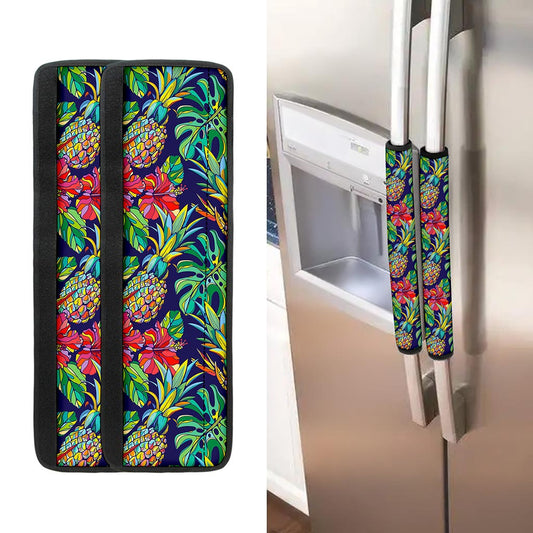 Colorful Aloha Pineapple Pattern Print Refrigerator Handle Covers