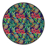 Colorful Aloha Pineapple Pattern Print Round Floor Mat