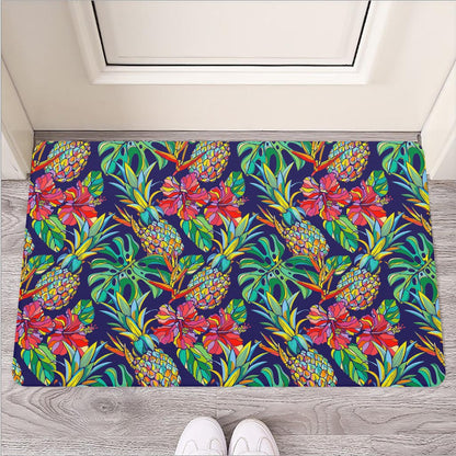Colorful Aloha Pineapple Pattern Print Rubber Doormat