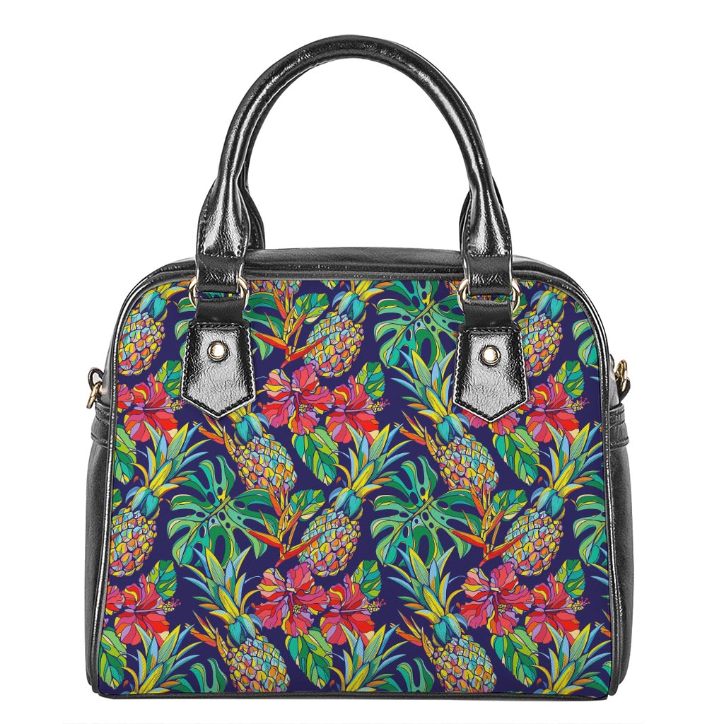 Colorful Aloha Pineapple Pattern Print Shoulder Handbag