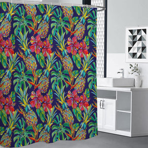 Colorful Aloha Pineapple Pattern Print Shower Curtain