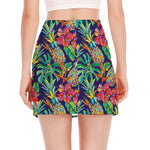 Colorful Aloha Pineapple Pattern Print Side Slit Mini Skirt