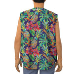Colorful Aloha Pineapple Pattern Print Sleeveless Baseball Jersey