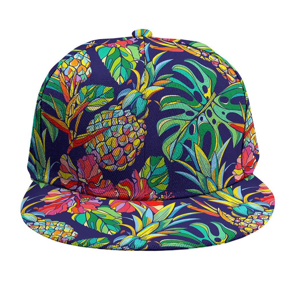 Colorful Aloha Pineapple Pattern Print Snapback Cap
