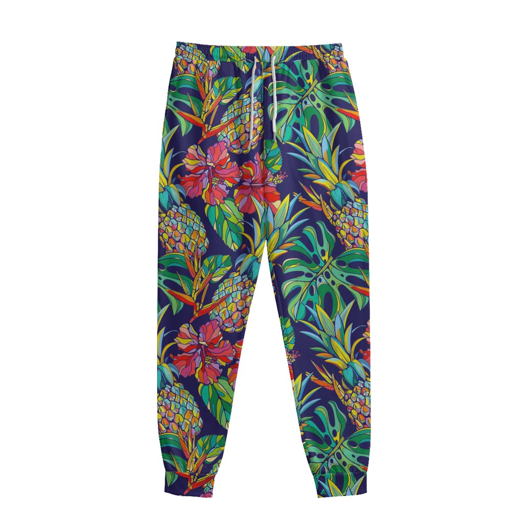 Colorful Aloha Pineapple Pattern Print Sweatpants