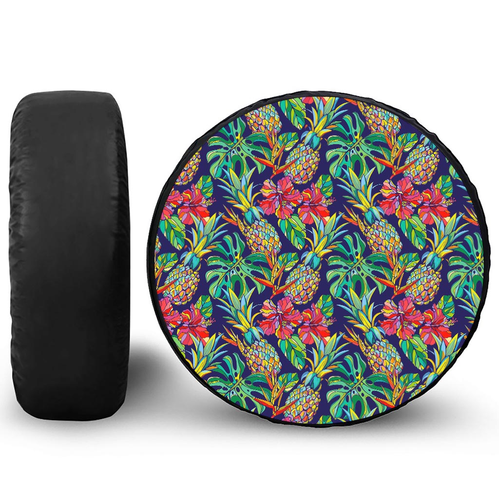 Colorful Aloha Pineapple Pattern Print Tire Cover