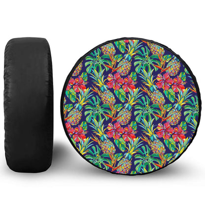 Colorful Aloha Pineapple Pattern Print Tire Cover