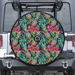 Colorful Aloha Pineapple Pattern Print Tire Cover With Camera Hole