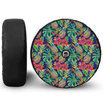 Colorful Aloha Pineapple Pattern Print Tire Cover With Camera Hole