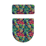 Colorful Aloha Pineapple Pattern Print Toilet Lid And Tank Cover Set