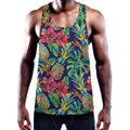 Colorful Aloha Pineapple Pattern Print Men's Workout Tank Top