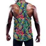 Colorful Aloha Pineapple Pattern Print Training Tank Top