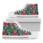 Colorful Aloha Pineapple Pattern Print White High Top Sneakers