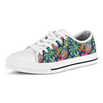 Colorful Aloha Pineapple Pattern Print White Low Top Sneakers