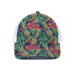 Colorful Aloha Pineapple Pattern Print White Mesh Trucker Cap
