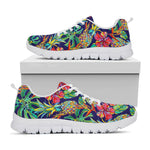 Colorful Aloha Pineapple Pattern Print White Running Shoes