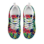 Colorful Aloha Pineapple Pattern Print White Running Shoes