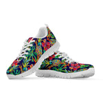 Colorful Aloha Pineapple Pattern Print White Running Shoes