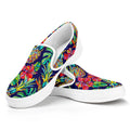 Colorful Aloha Pineapple Pattern Print White Slip On Sneakers