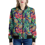 Colorful Aloha Pineapple Pattern Print Women's Bomber Jacket
