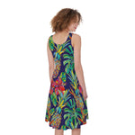 Colorful Aloha Pineapple Pattern Print Women's Sleeveless Dress