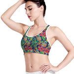 Colorful Aloha Pineapple Pattern Print Women's Sports Bra