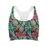 Colorful Aloha Pineapple Pattern Print Women's Sports Bra