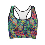 Colorful Aloha Pineapple Pattern Print Women's Sports Bra