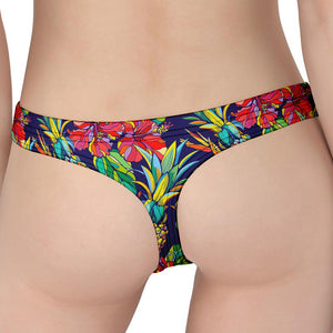 Colorful Aloha Pineapple Pattern Print Women's Thong