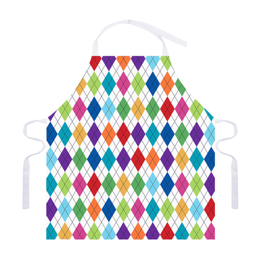 Colorful Argyle Pattern Print Adjustable Apron