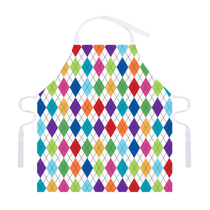 Colorful Argyle Pattern Print Adjustable Apron