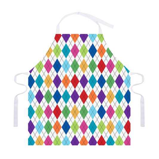 Colorful Argyle Pattern Print Adjustable Apron