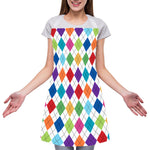 Colorful Argyle Pattern Print Adjustable Apron