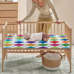 Colorful Argyle Pattern Print Baby Crib Sheet
