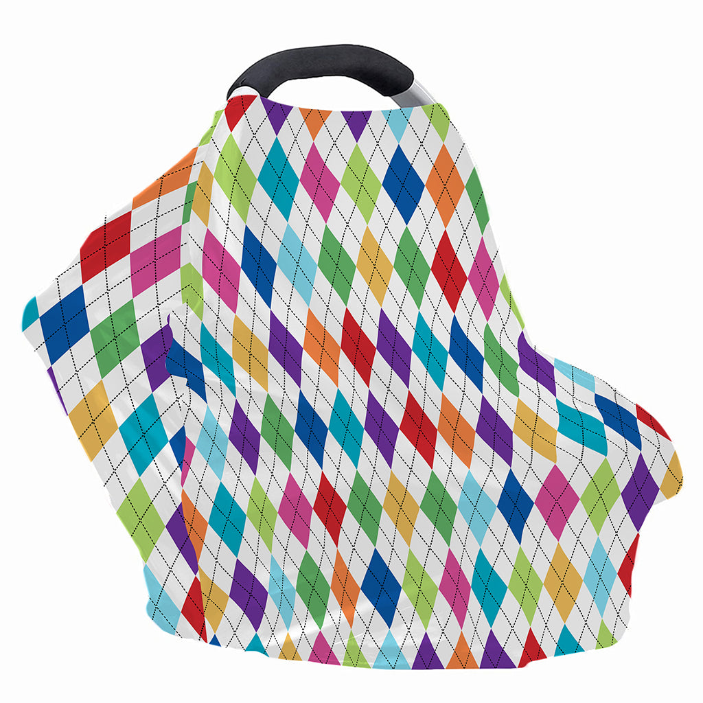Colorful Argyle Pattern Print Baby Seat Cover