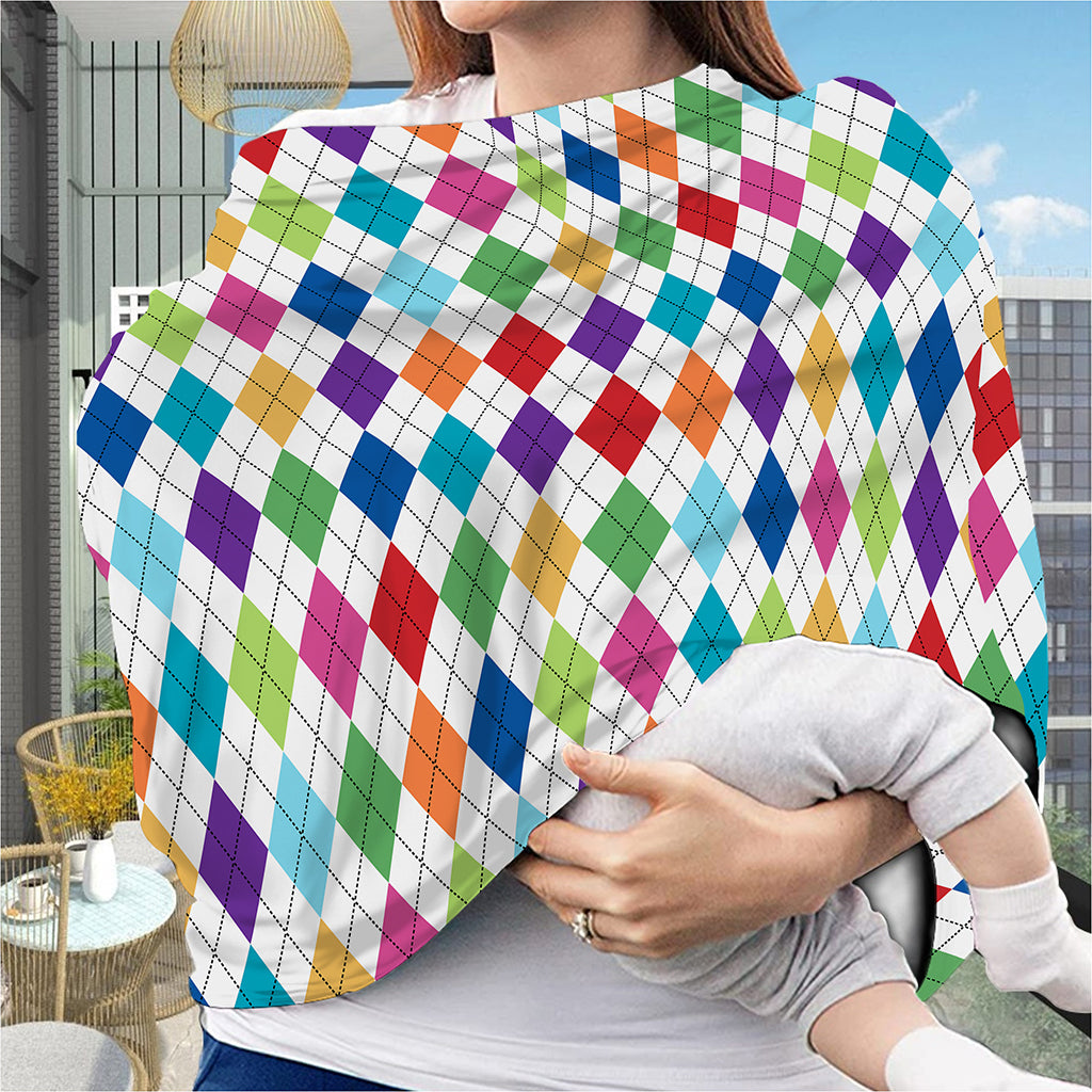 Colorful Argyle Pattern Print Baby Seat Cover