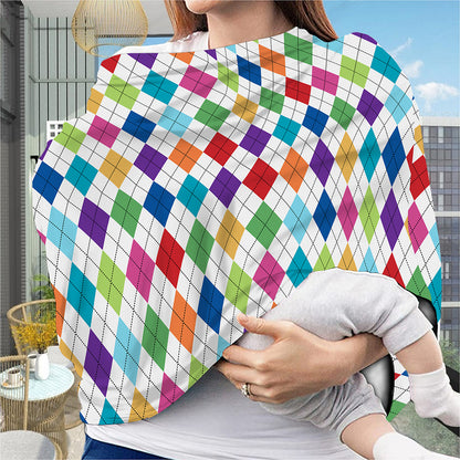 Colorful Argyle Pattern Print Baby Seat Cover