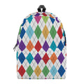 Colorful Argyle Pattern Print School Backpack