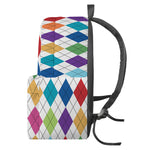 Colorful Argyle Pattern Print Backpack