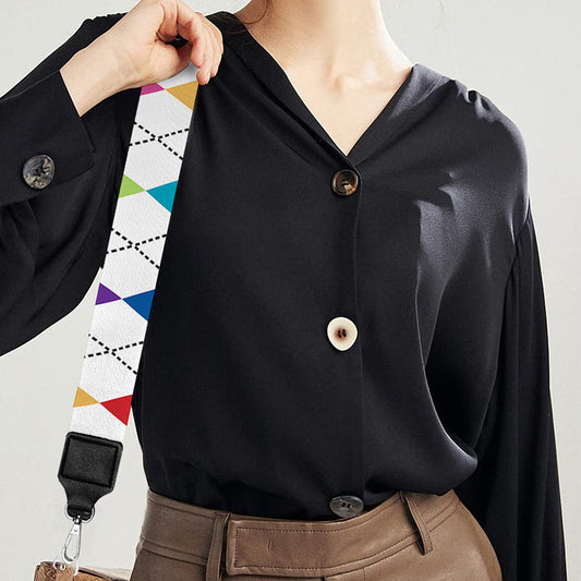 Colorful Argyle Pattern Print Bag Strap