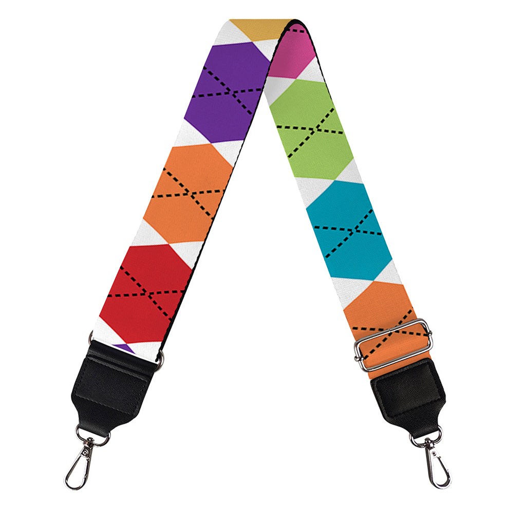Colorful Argyle Pattern Print Bag Strap