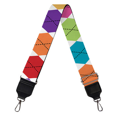 Colorful Argyle Pattern Print Bag Strap