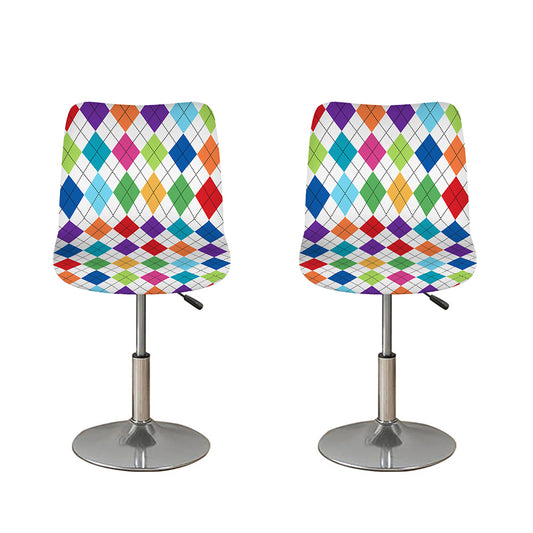 Colorful Argyle Pattern Print Bar Stool Covers