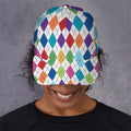 Colorful Argyle Pattern Print Baseball Cap